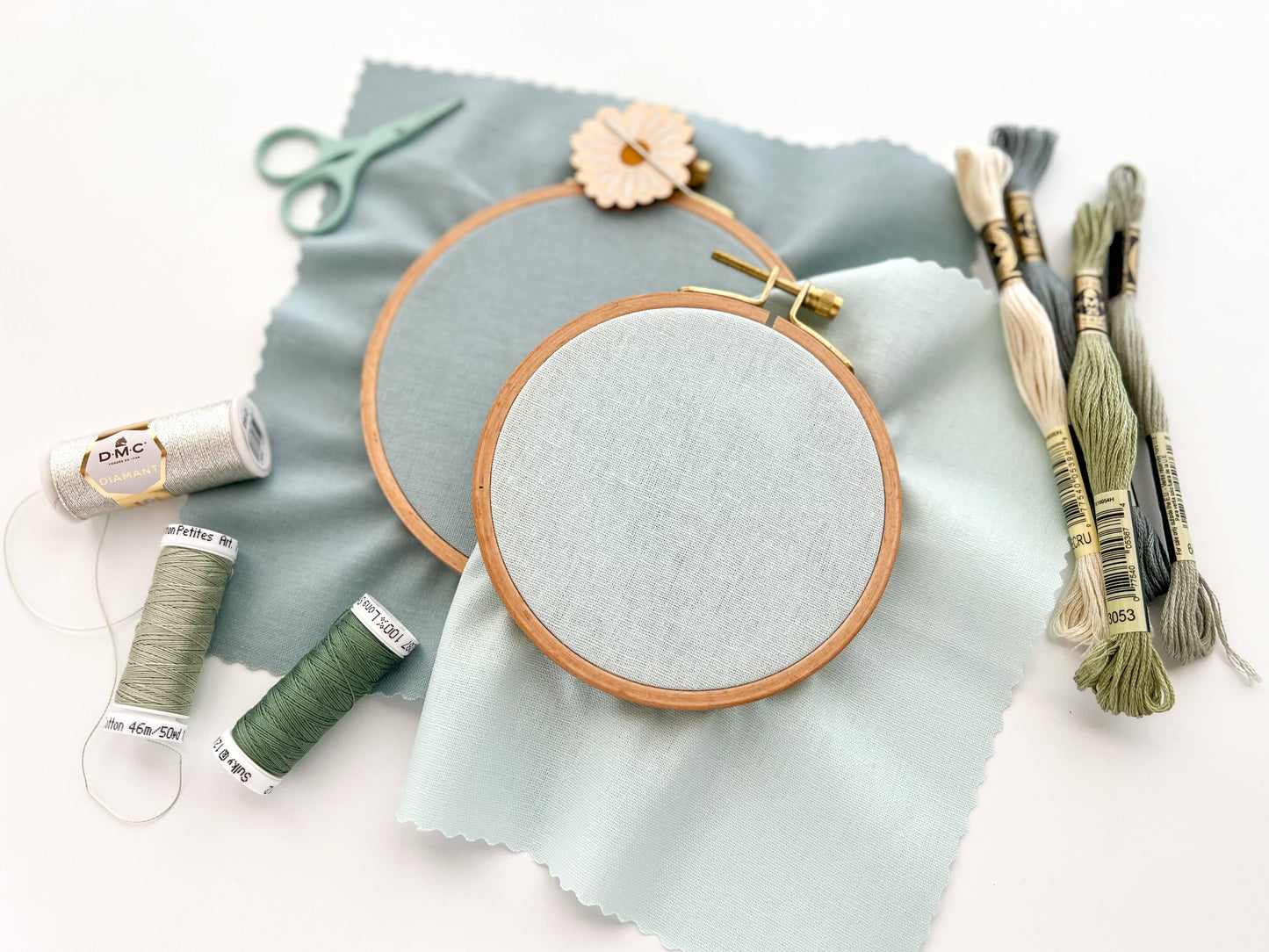 Embroidery fabric bundle, linen blend embroidery fabric pack