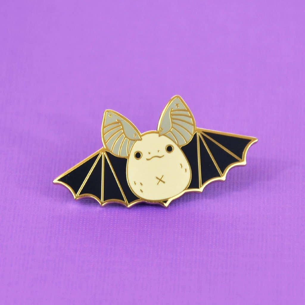 18K Gold Plated Townsend's Big - Eared Bat Enamel Pin
