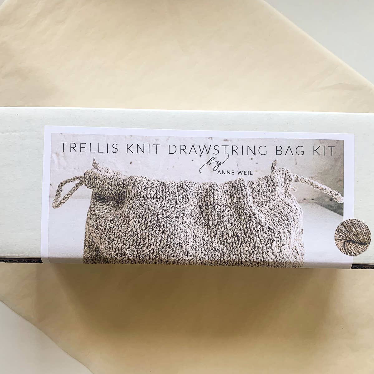 Trellis Stitch Drawstring Bag Kit: Rust / Without Needles