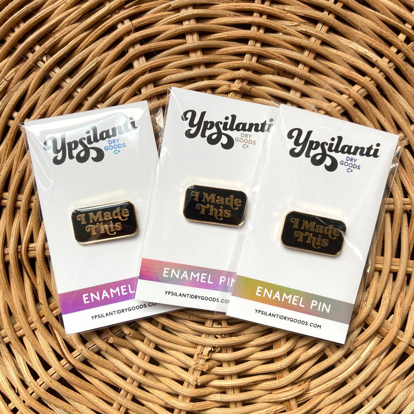 I Made This Enamel Pin- Black