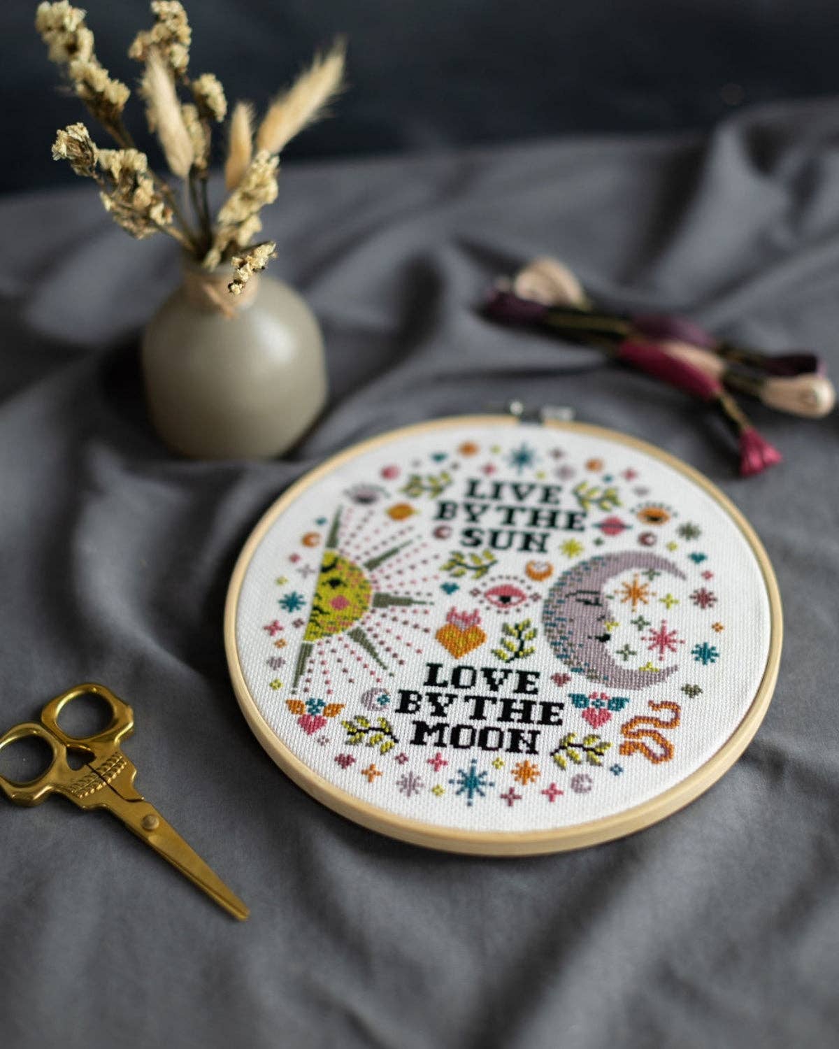 'Love By The Moon' Cross Stitch Kit