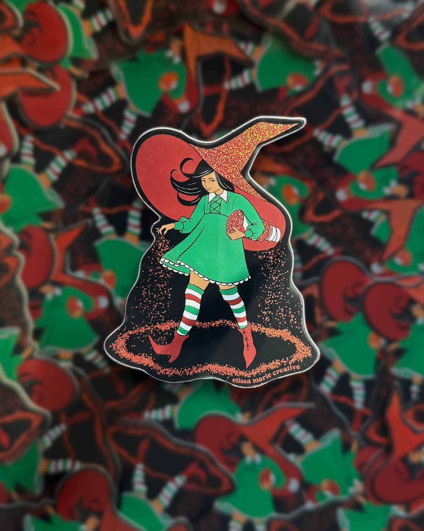 Spicy Bruja Glitter Sticker | tajin witch | circle of salt