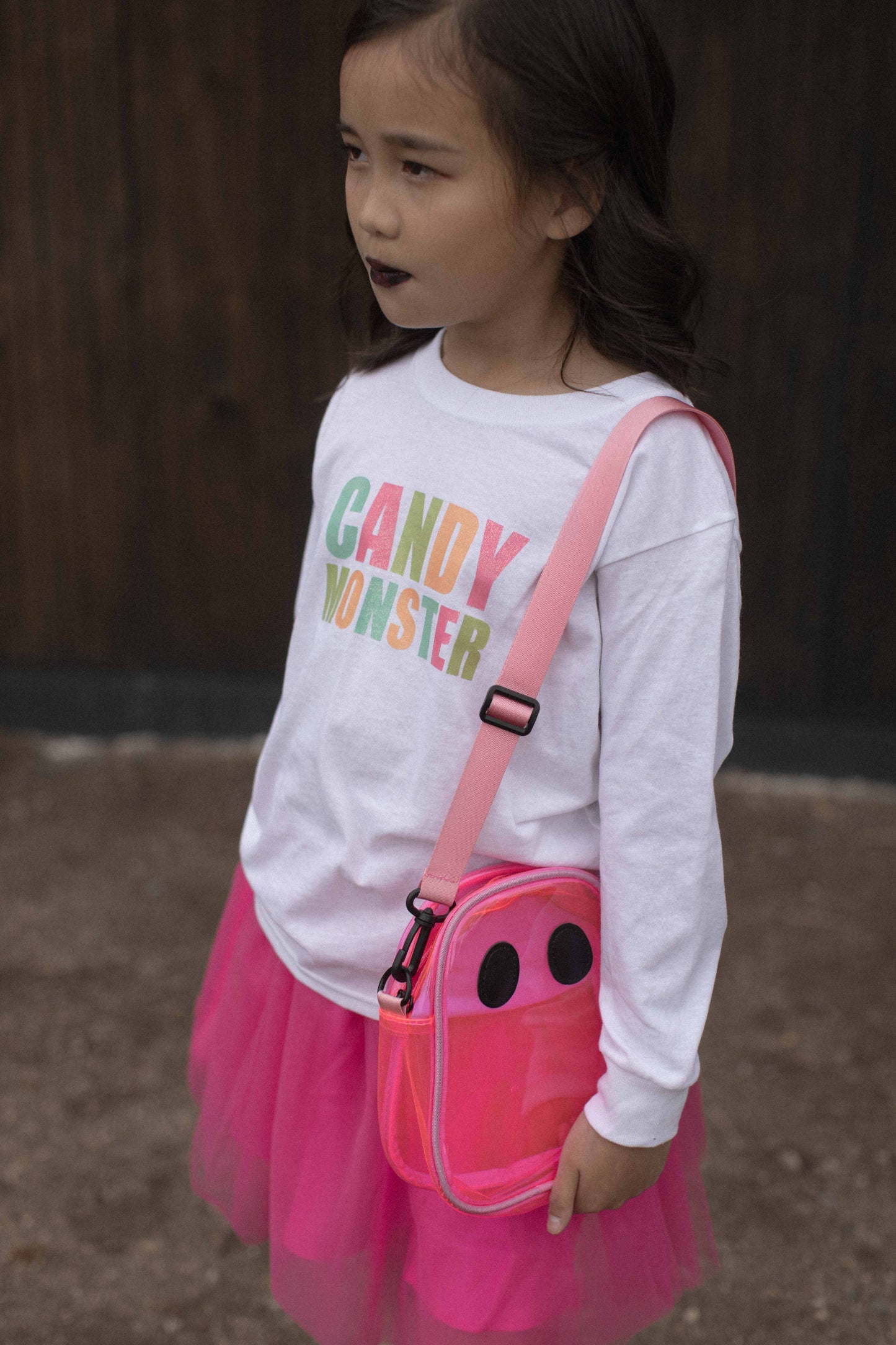 Orange Halloween Ghost Kids Trick or Treat Tote Bag