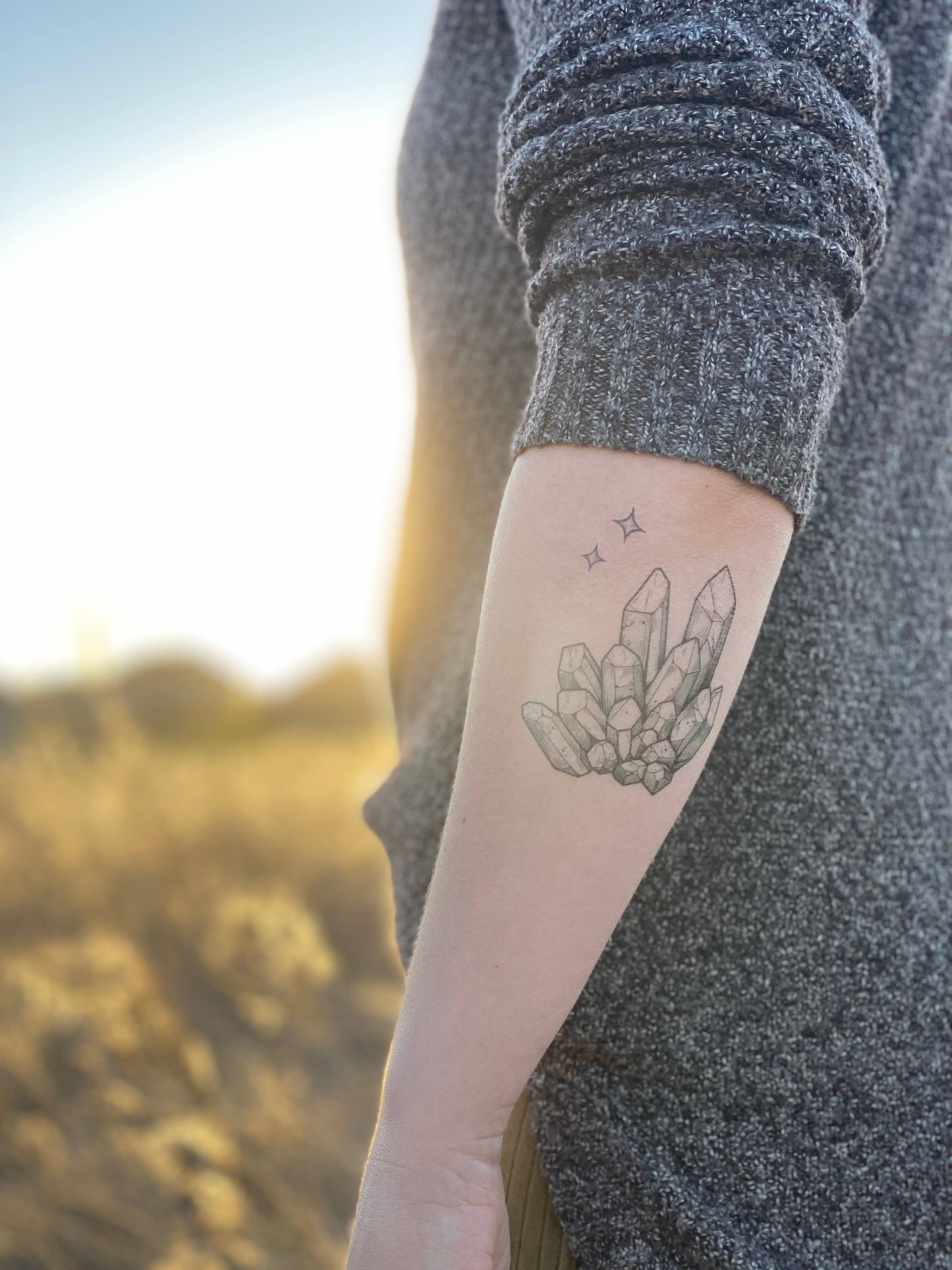 Crystal Quartz Temporary Tattoo: 1-Pack