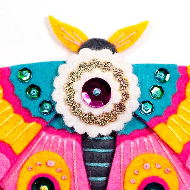 SALE - Pink Moth Felt Ornament Kit