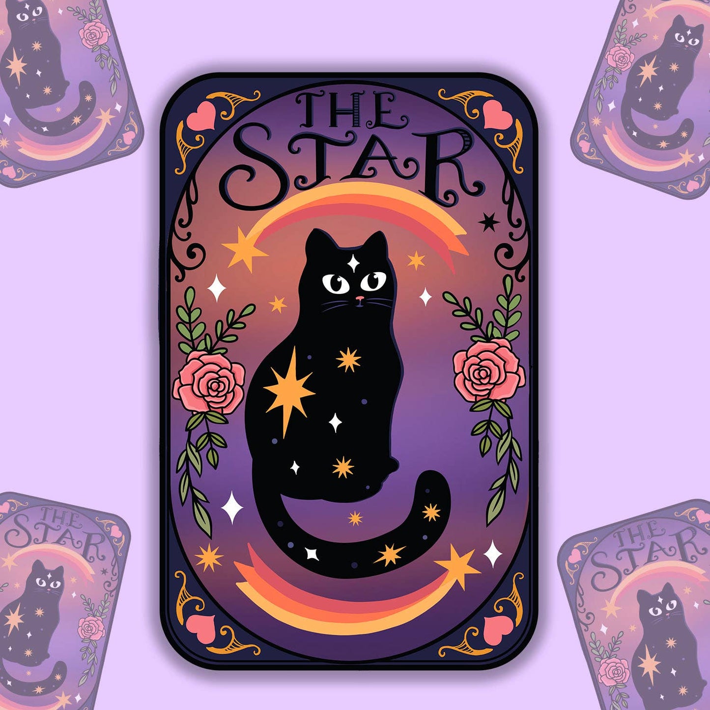 Cat The Star Tarot Card Sticker