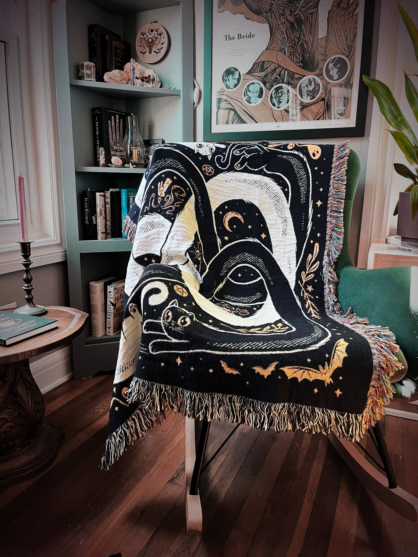 OuroPURRos Woven Throw Blanket | witchy | cats | occult: 60"x80"