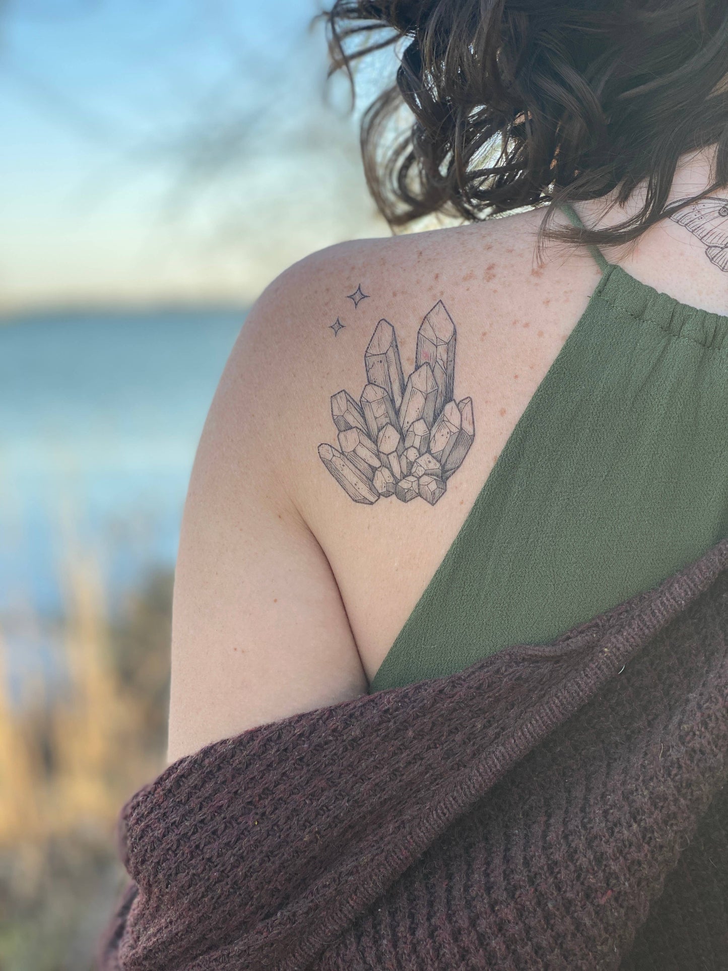 Crystal Quartz Temporary Tattoo: 1-Pack