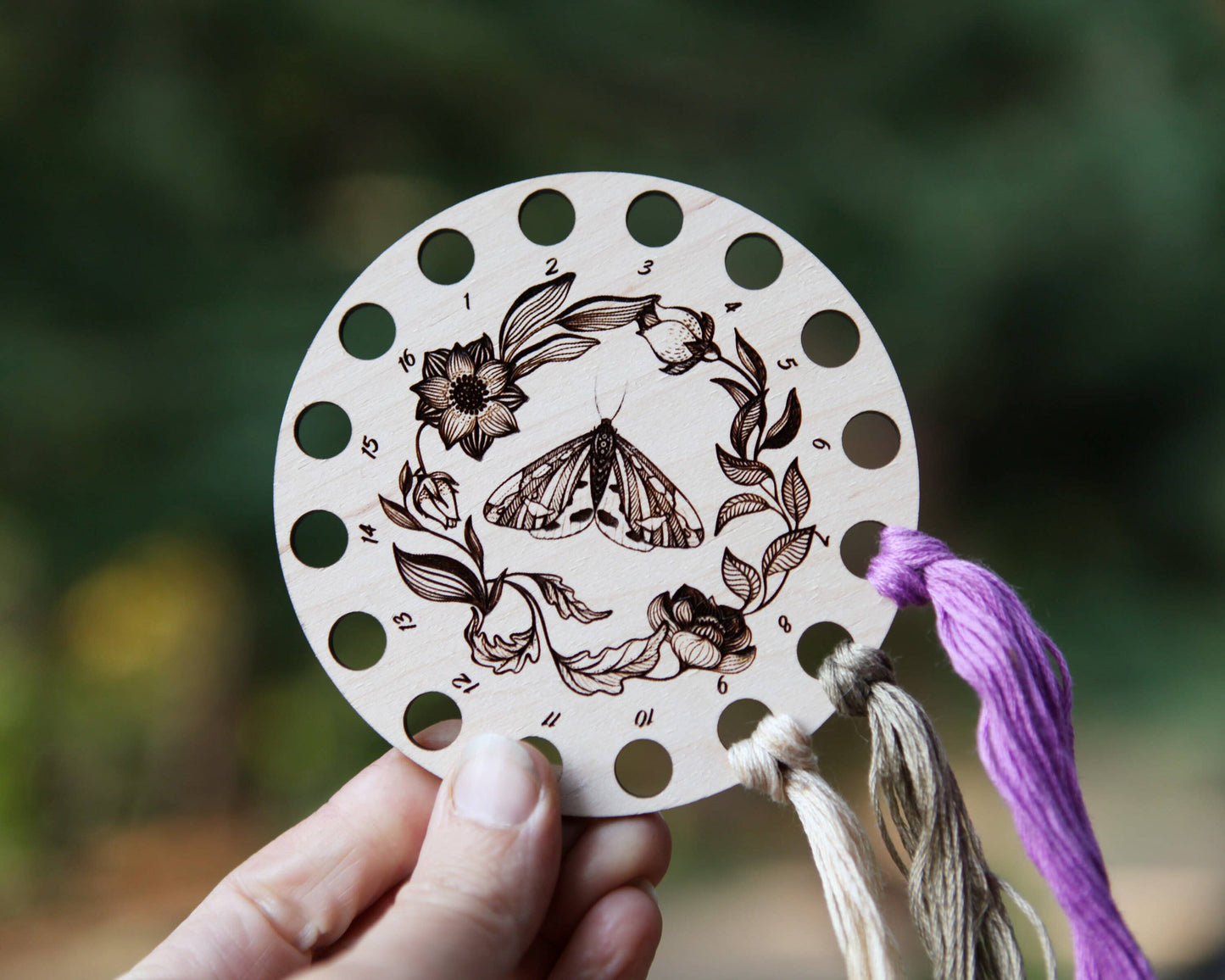 Maple Wood Embroidery Floss Thread Storage Holder