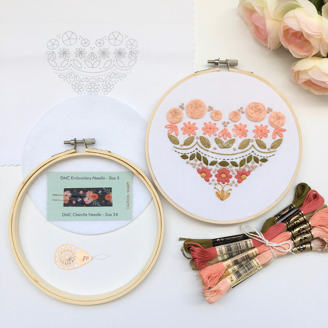 Dreamy Boho Heart Sampler Embroidery Kit