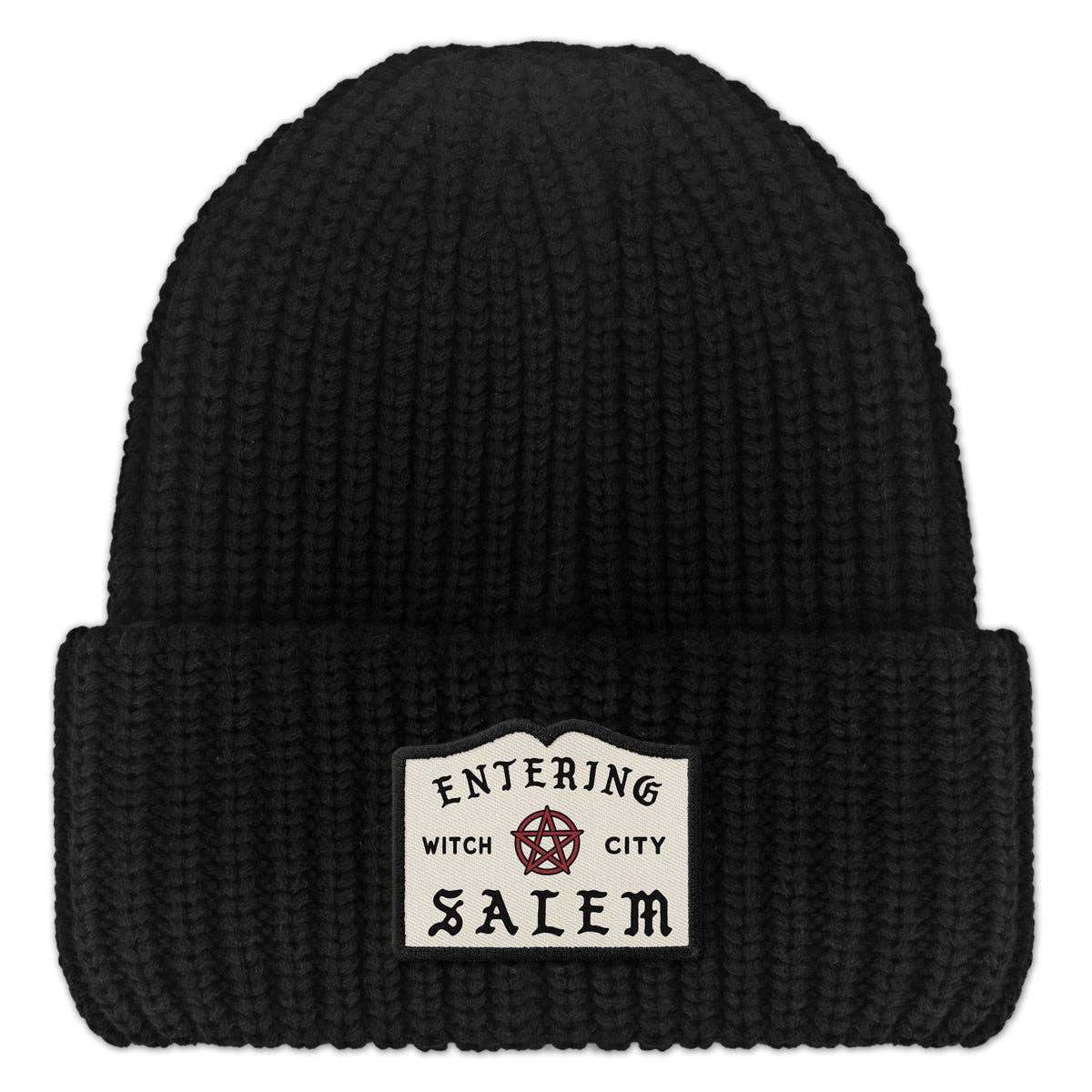 Entering Salem Chunky Chunky Knit Hat in Charcoal (Black and White Marl)