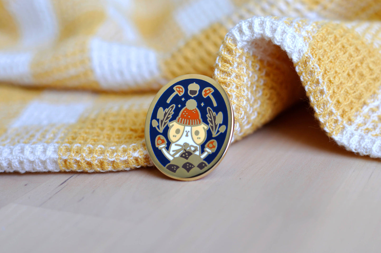 Crocheting Bubu Enamel pin, Fall Theme, Limited Edition
