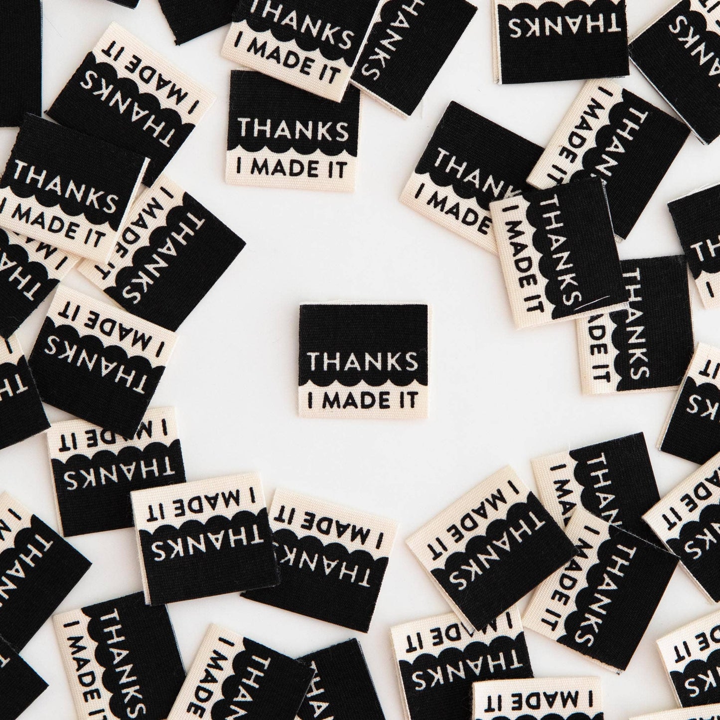 Thanks I Made It Sew-In Woven Label (Pack of 8)