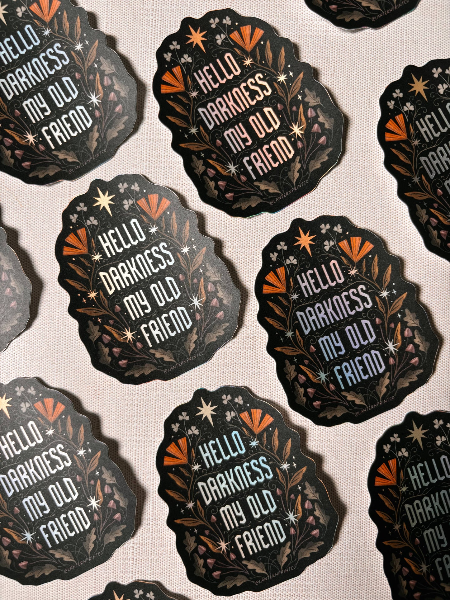Hello Darkness 3" Holographic Sticker