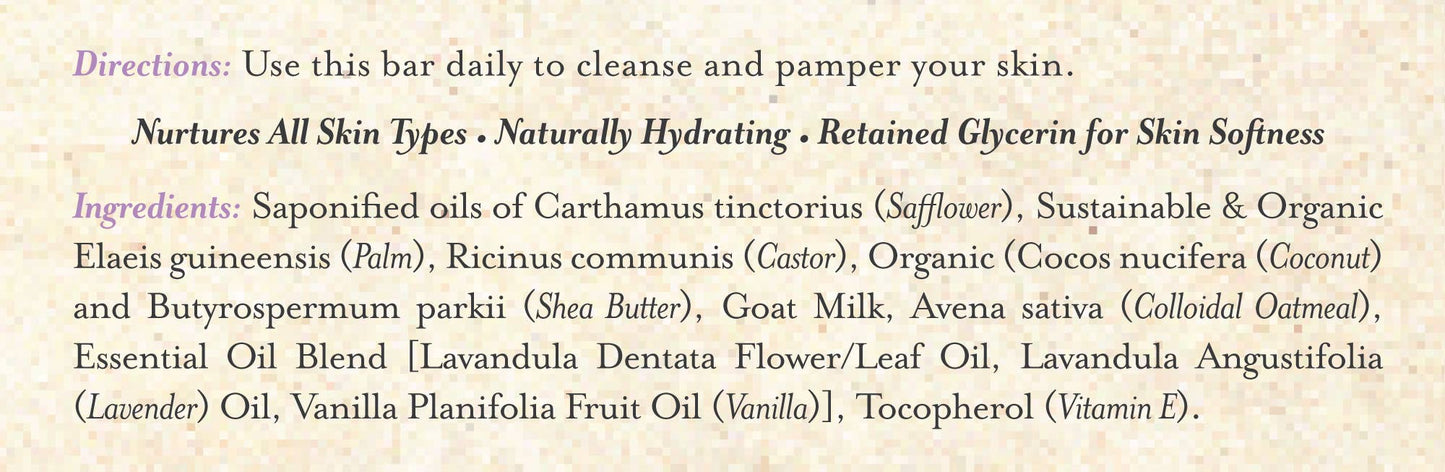 Bar Soap Lavender & Mexican Vanilla