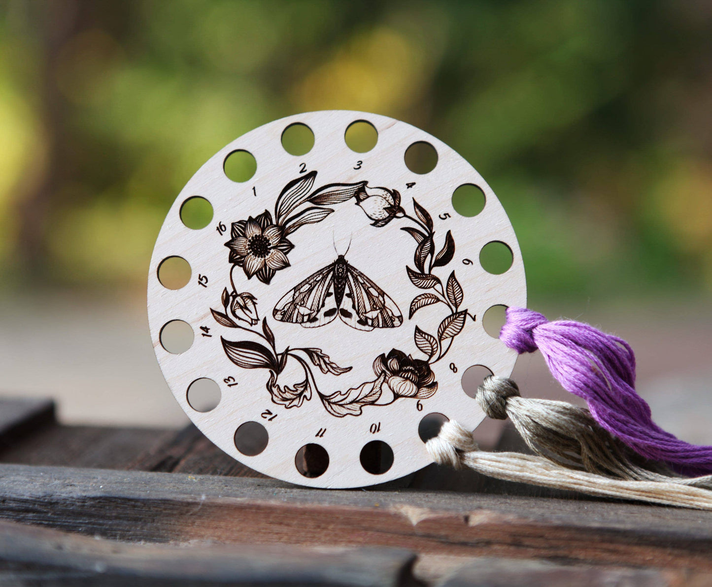 Maple Wood Embroidery Floss Thread Storage Holder