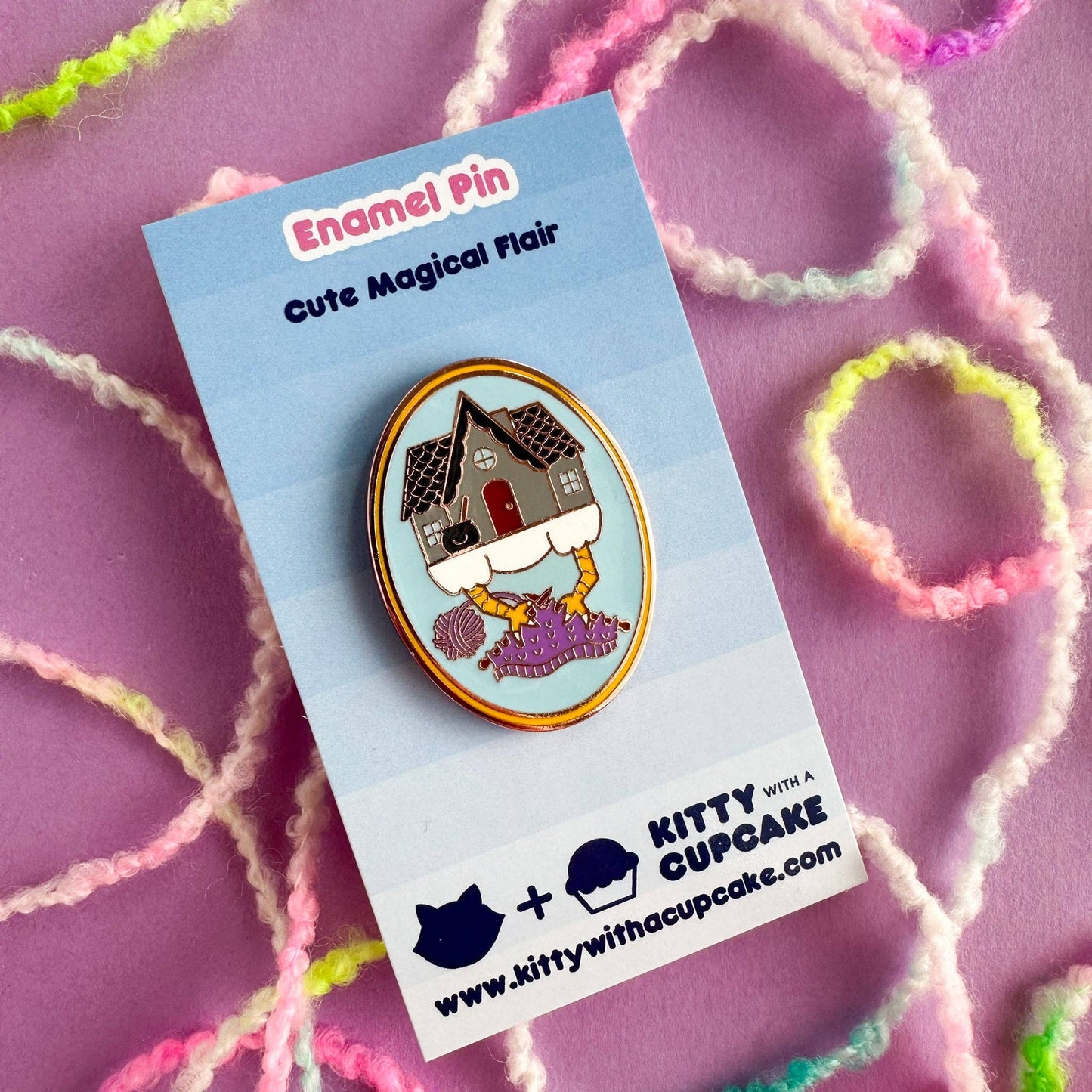 Baba Yaga Knitting Enamel Pin