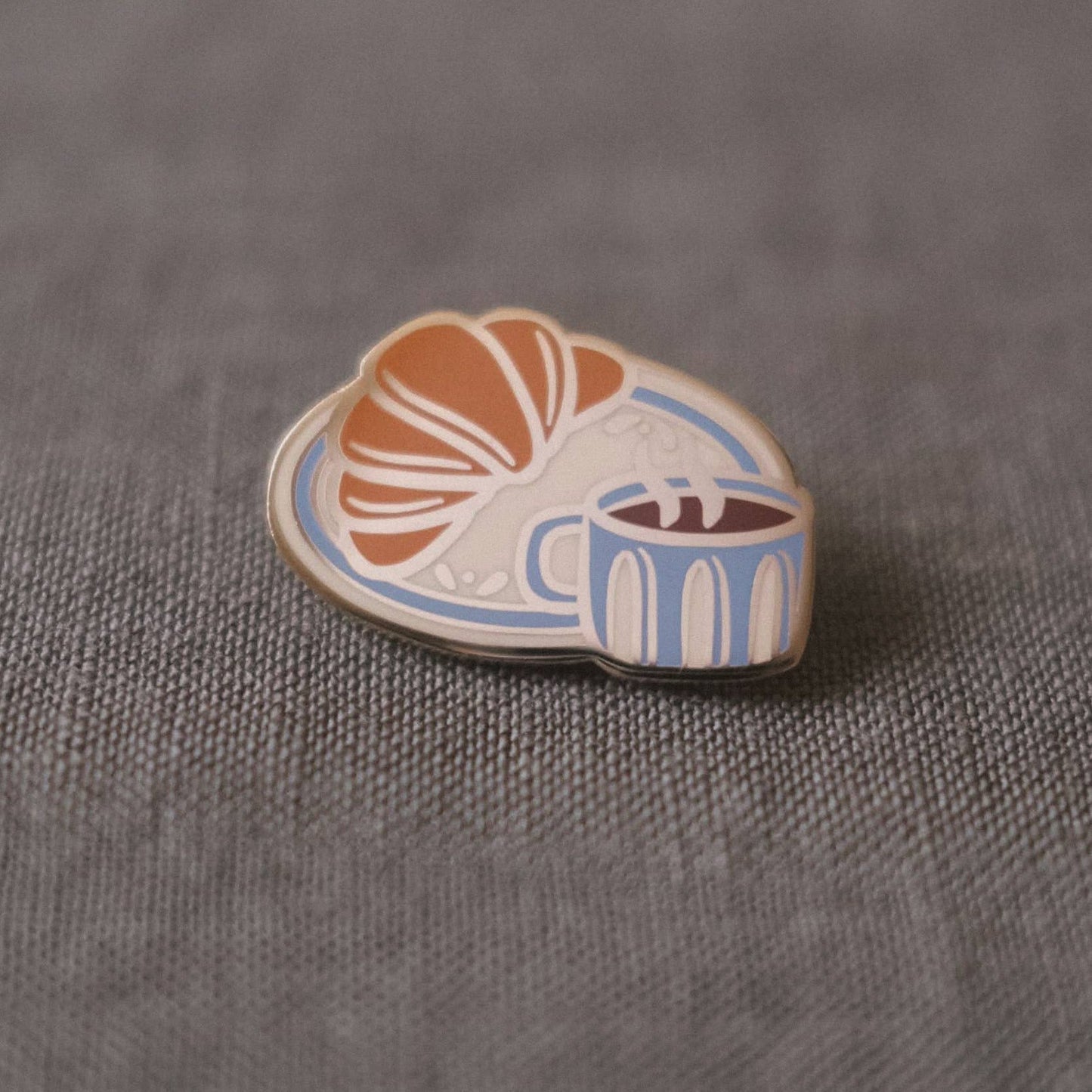 Croissant Enamel Pin