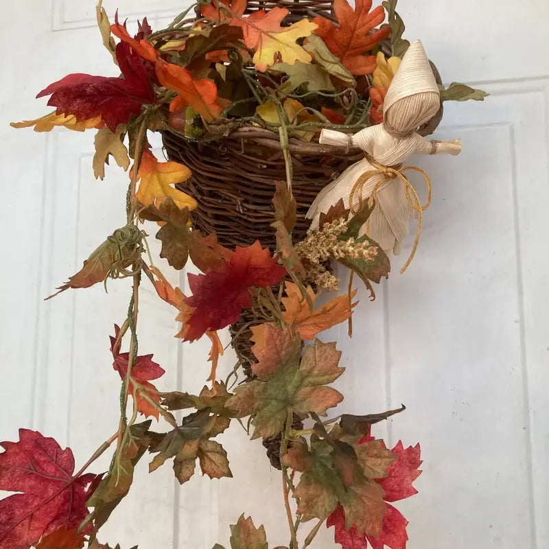 Corn Husk Doll / Folk Poppet with Smock and Hood - Natural