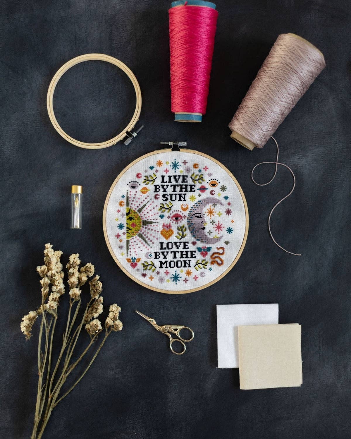 'Love By The Moon' Cross Stitch Kit