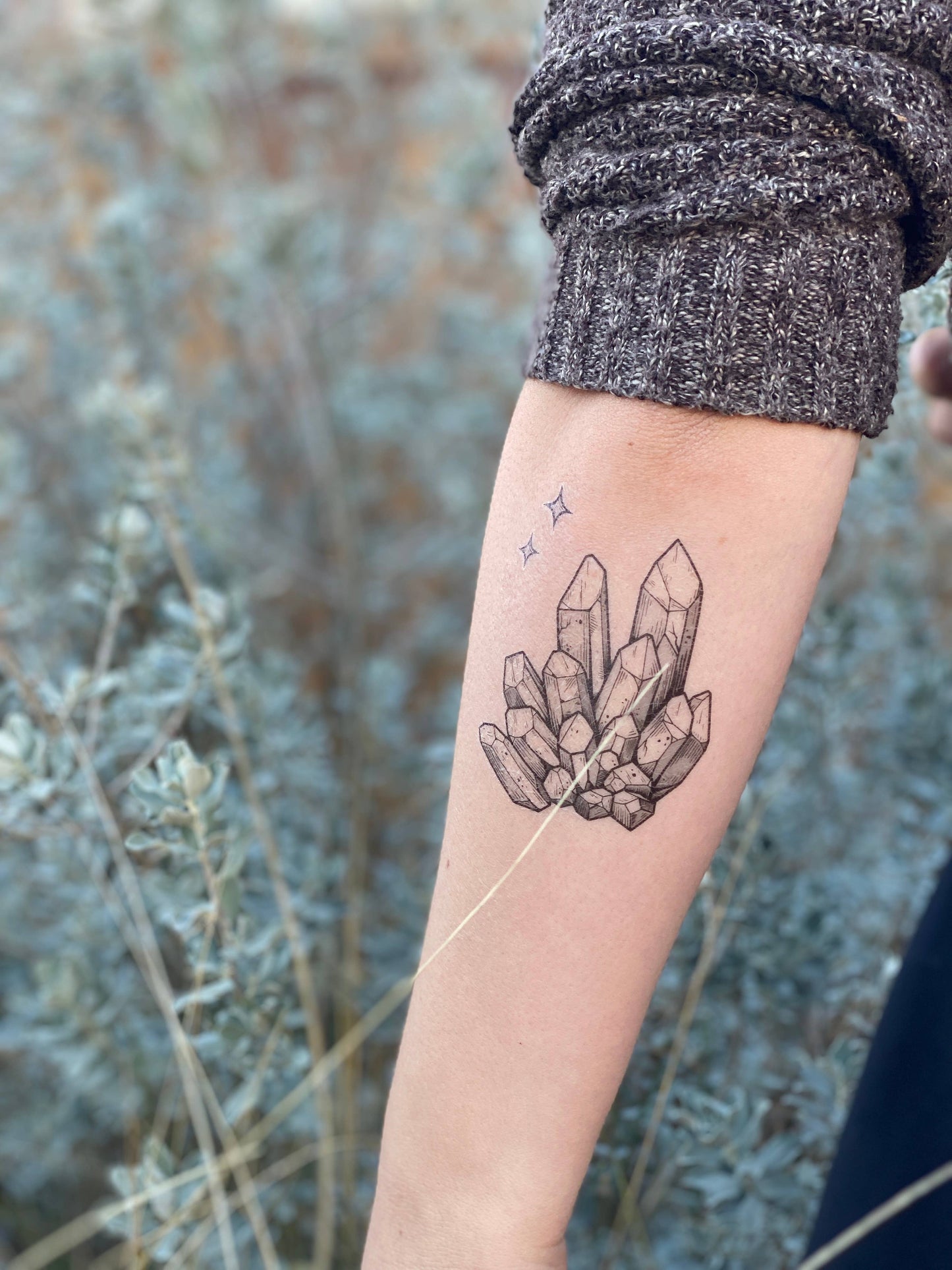 Crystal Quartz Temporary Tattoo: 1-Pack