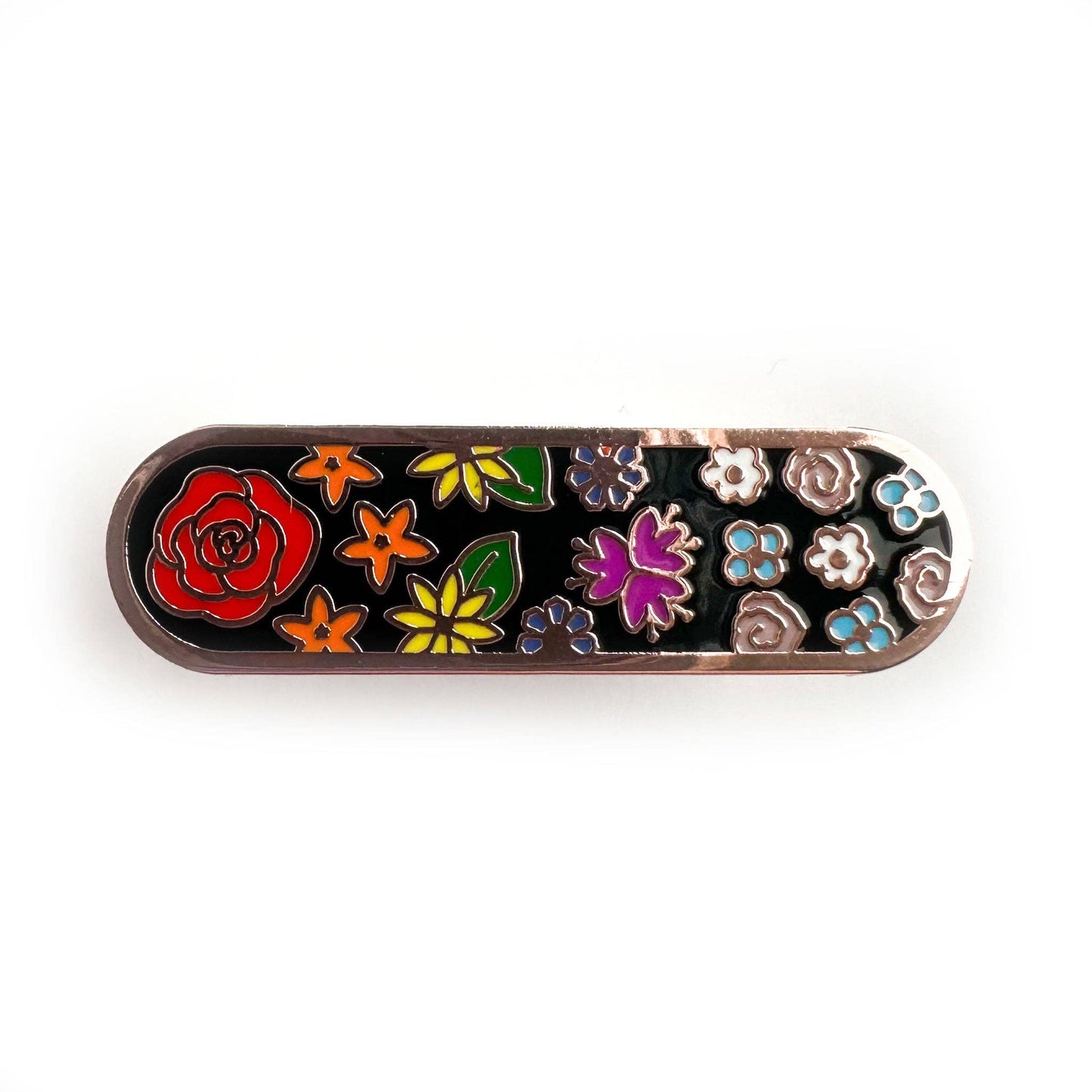 Subtle Floral Pride Plaque Enamel Pin