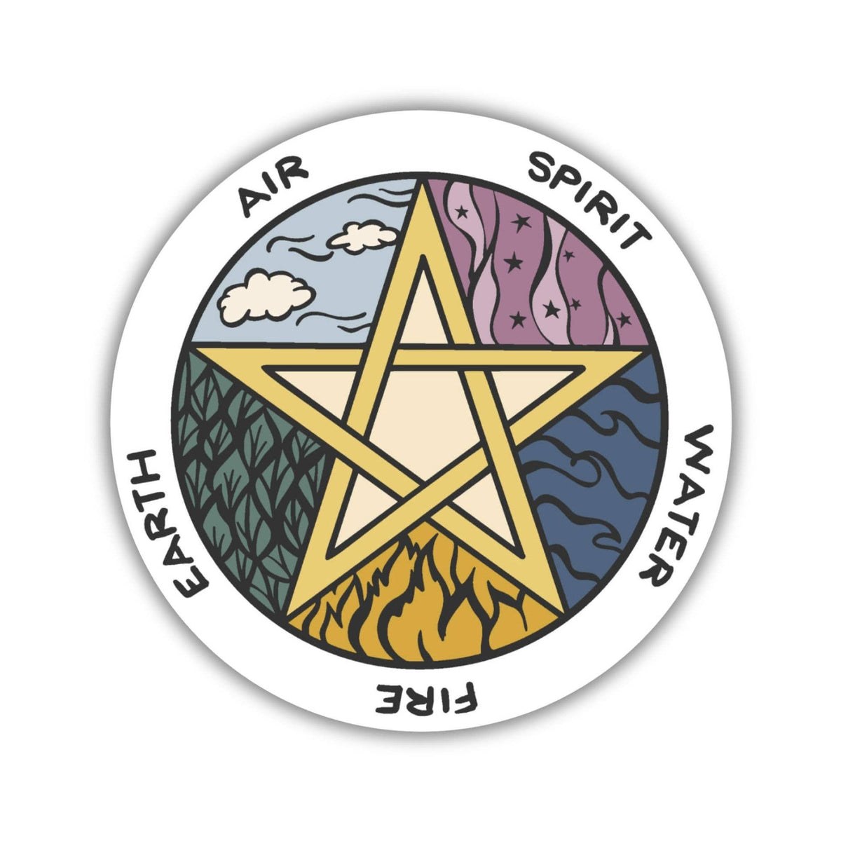 Elements Pentagram Sticker