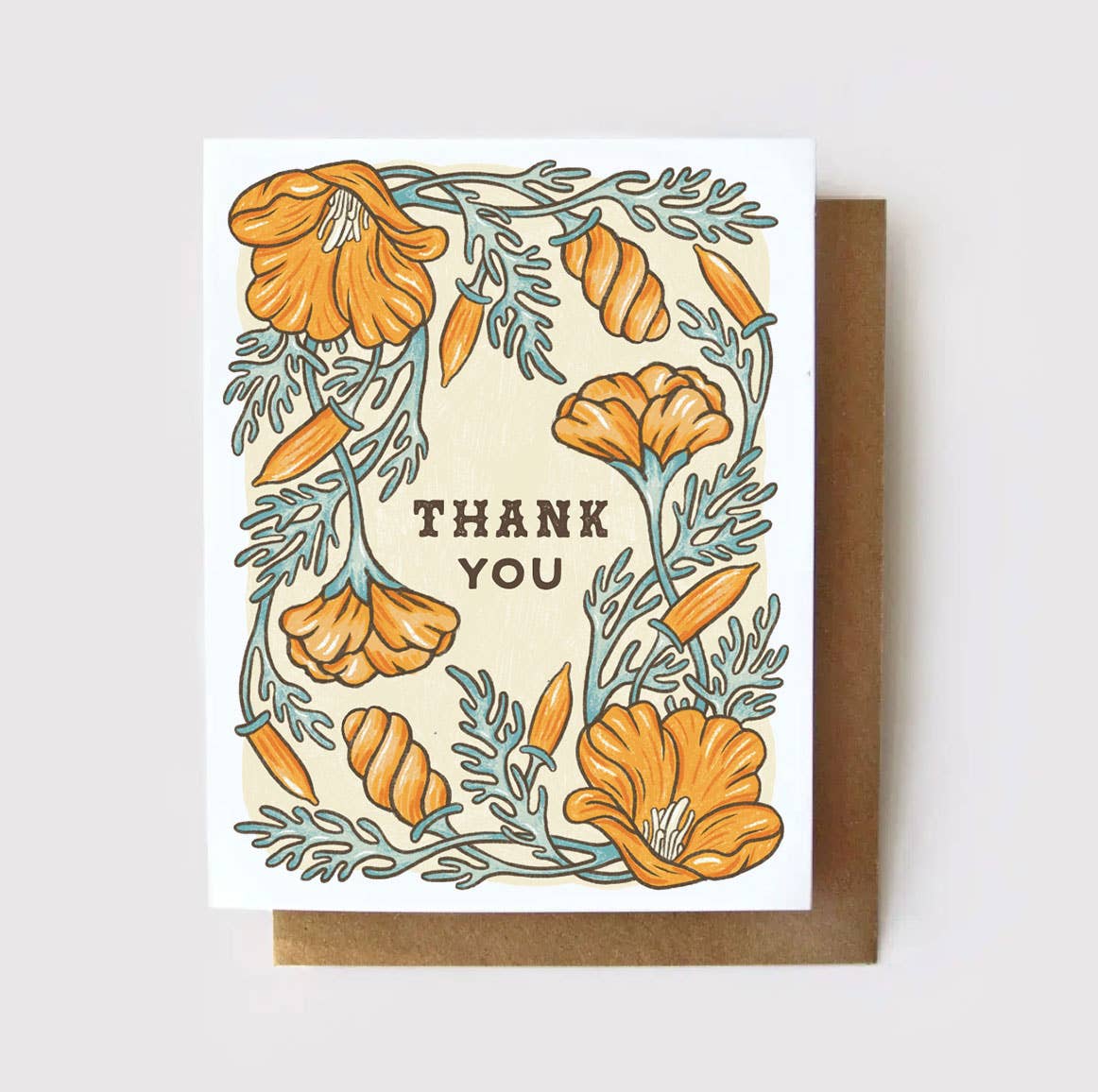 Thank You California Poppy Card