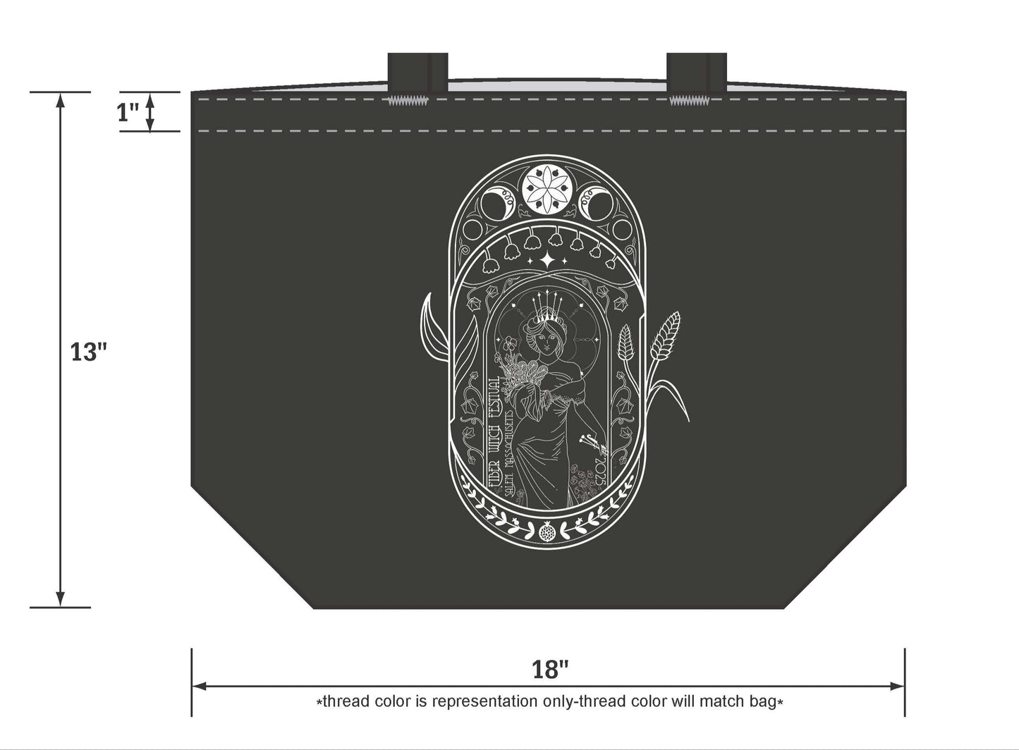 Exclusive 2025 Fiber Witch Festival Market Tote with Pocket