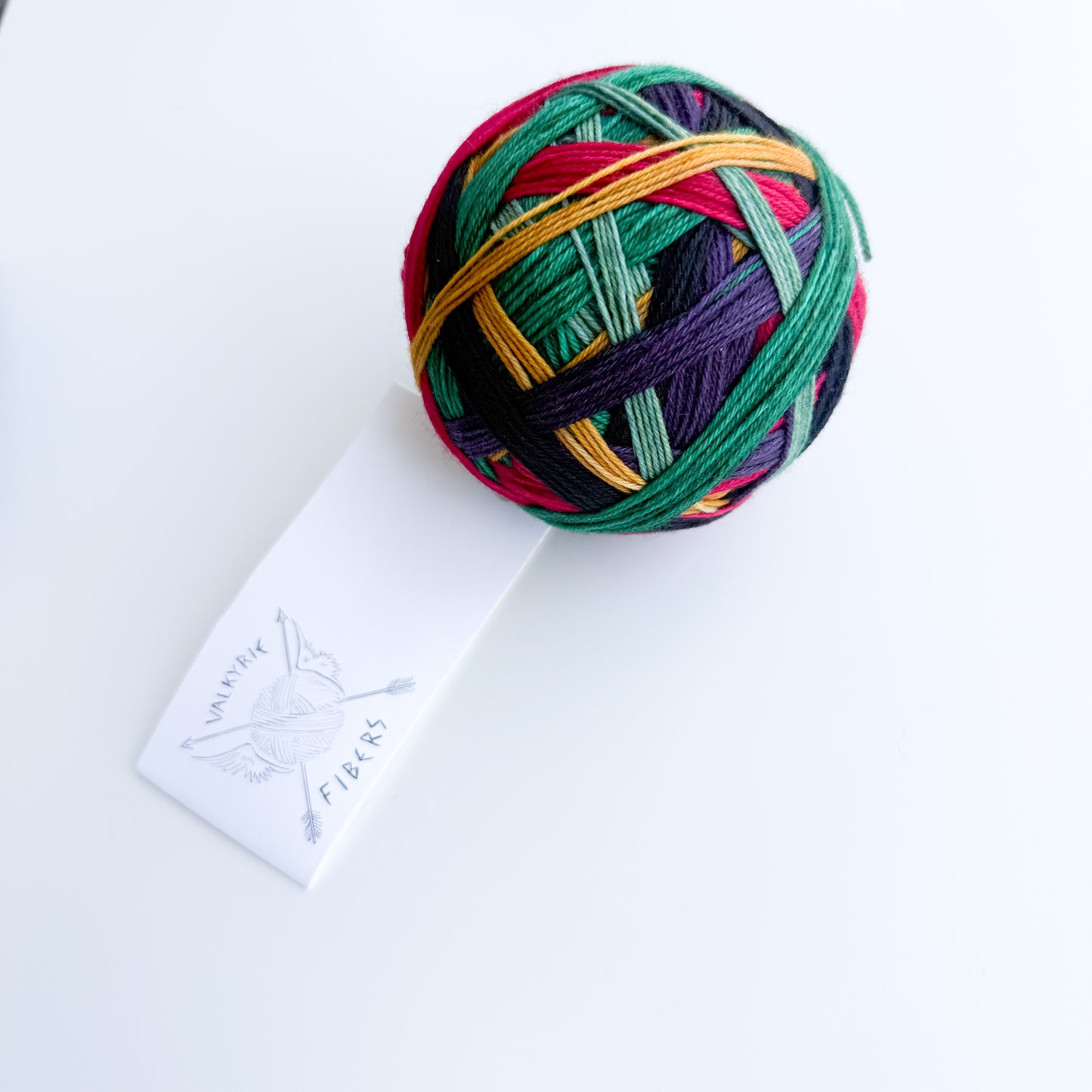Valkyrie Fibers Matte Sock Self Striping Hand Dyed Yarn - Pride & Persephone