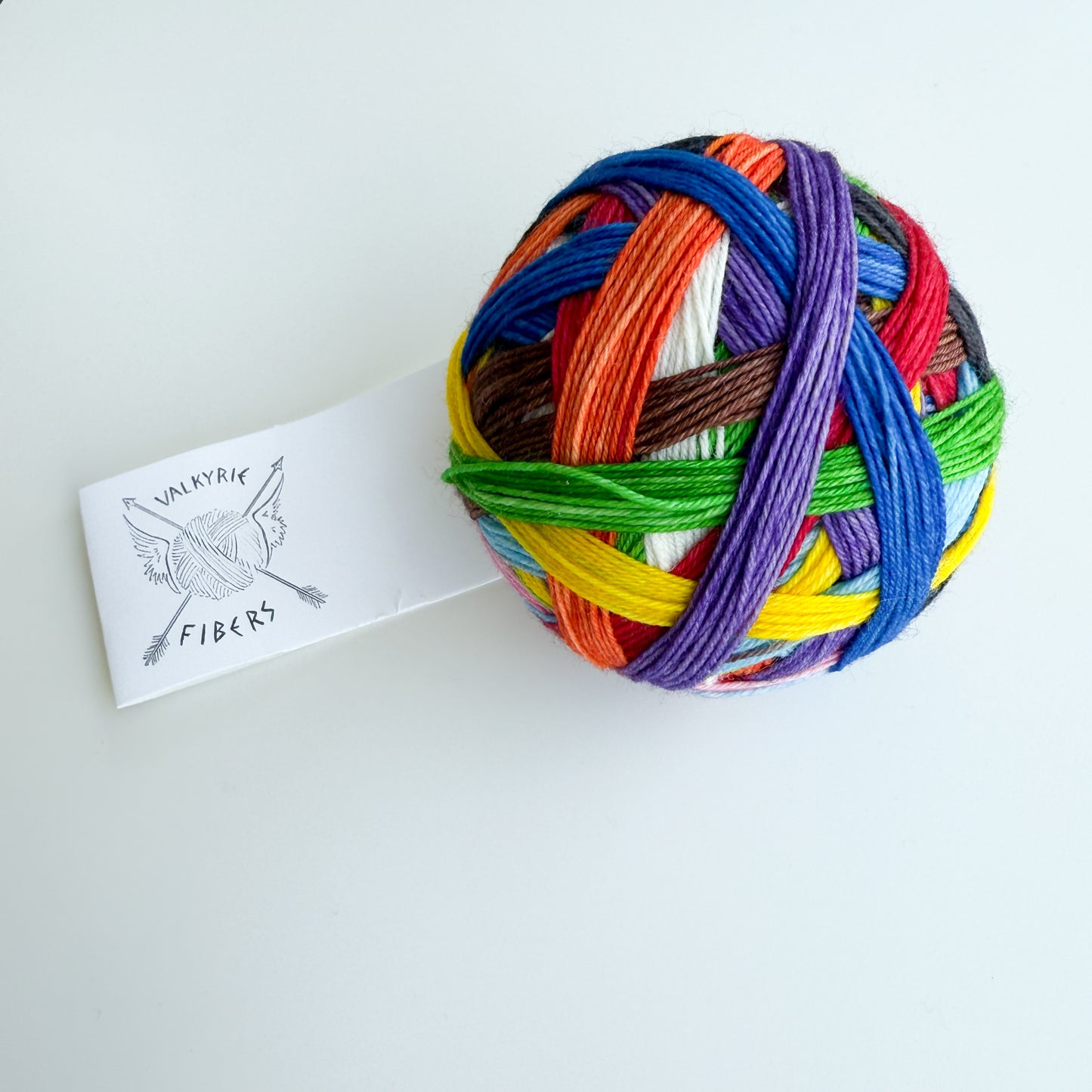Valkyrie Fibers Matte Sock Self Striping Hand Dyed Yarn - Pride & Persephone