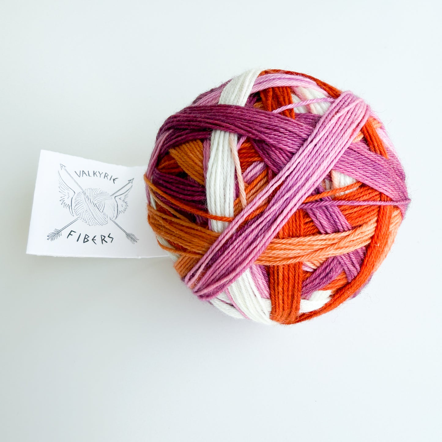 Valkyrie Fibers Matte Sock Self Striping Hand Dyed Yarn - Pride & Persephone