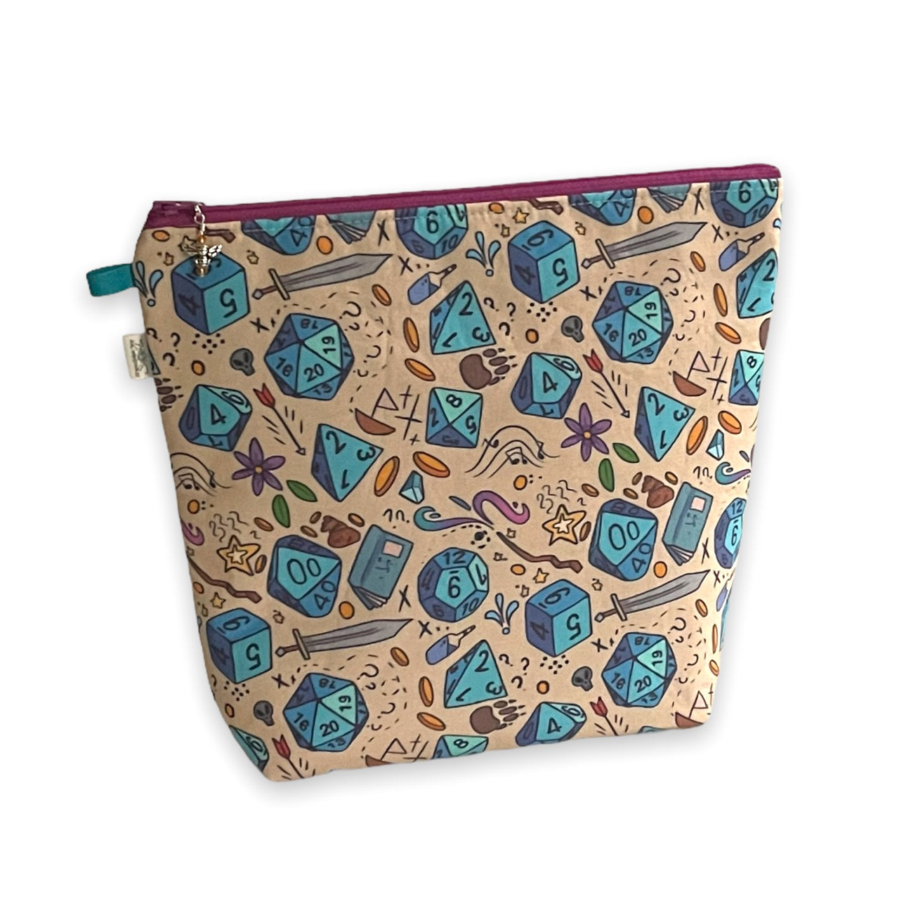 Dice and Dungeons and Dragons Tall Wedge Project Bag by JessaLu