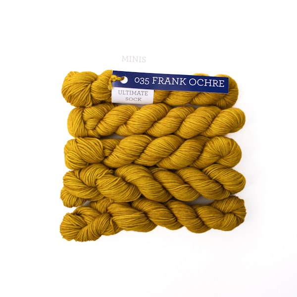 Malabrigo Ultimate Sock Mini Skeins in Frank Ochre - Rich Mustard Yellow