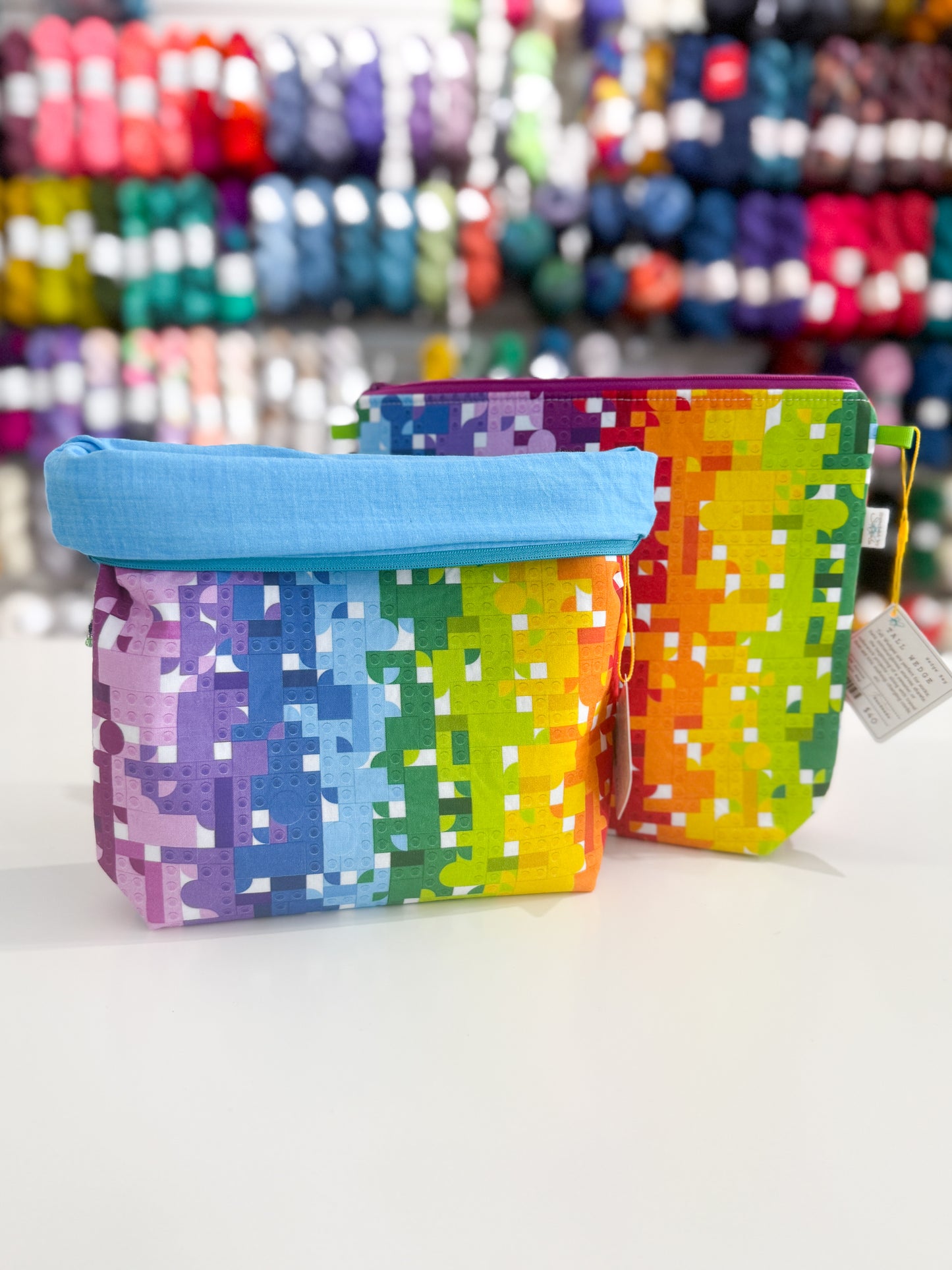 Rainbow Lego Project Bag by JessaLu