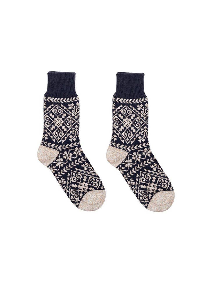 Nordic Zelta Socks in Black, Amber, Navy, Crimson or Teal - Unisex: Medium