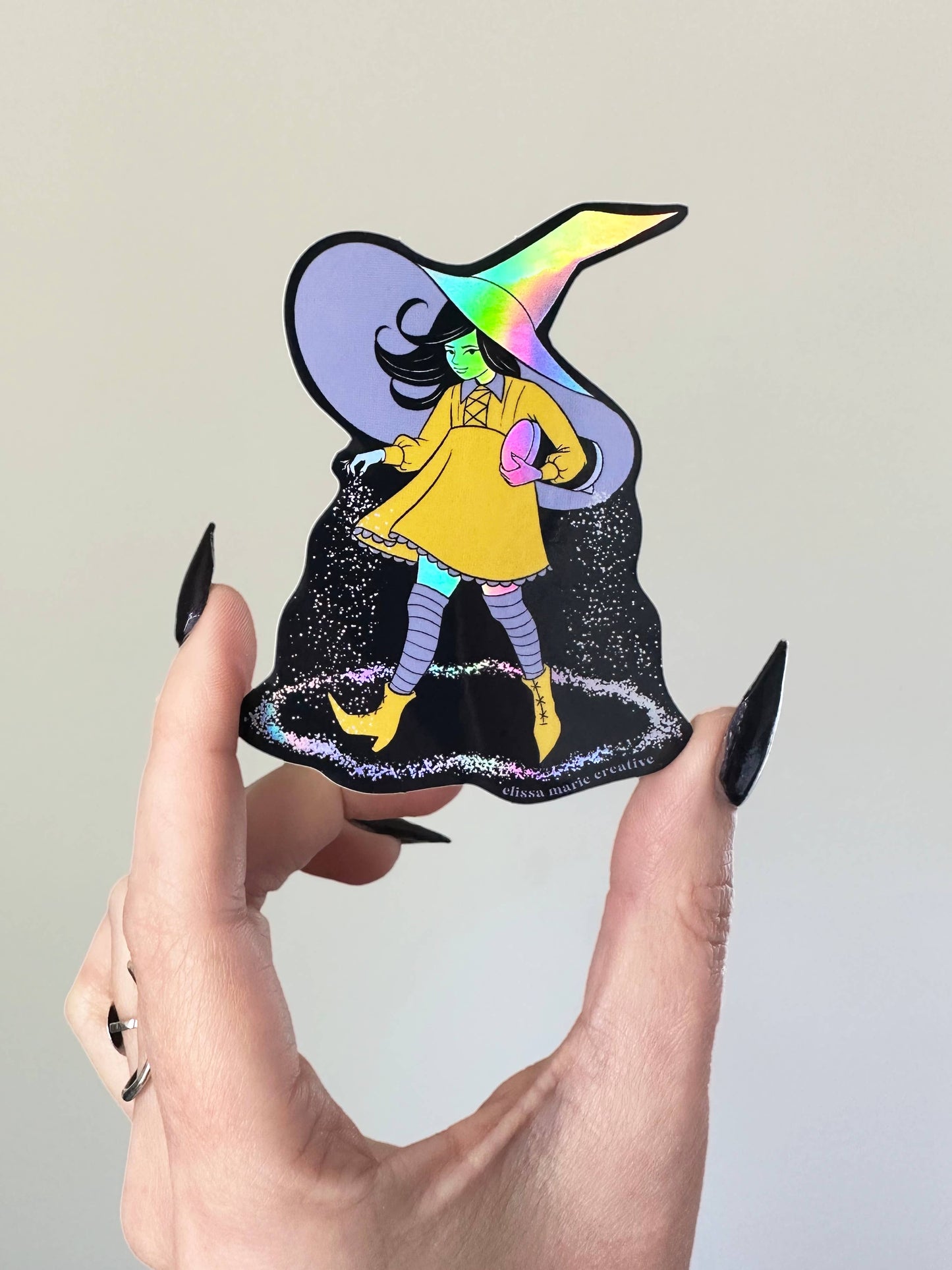 Salty Witch Holo Sticker | witchcraft | magic circle | salt