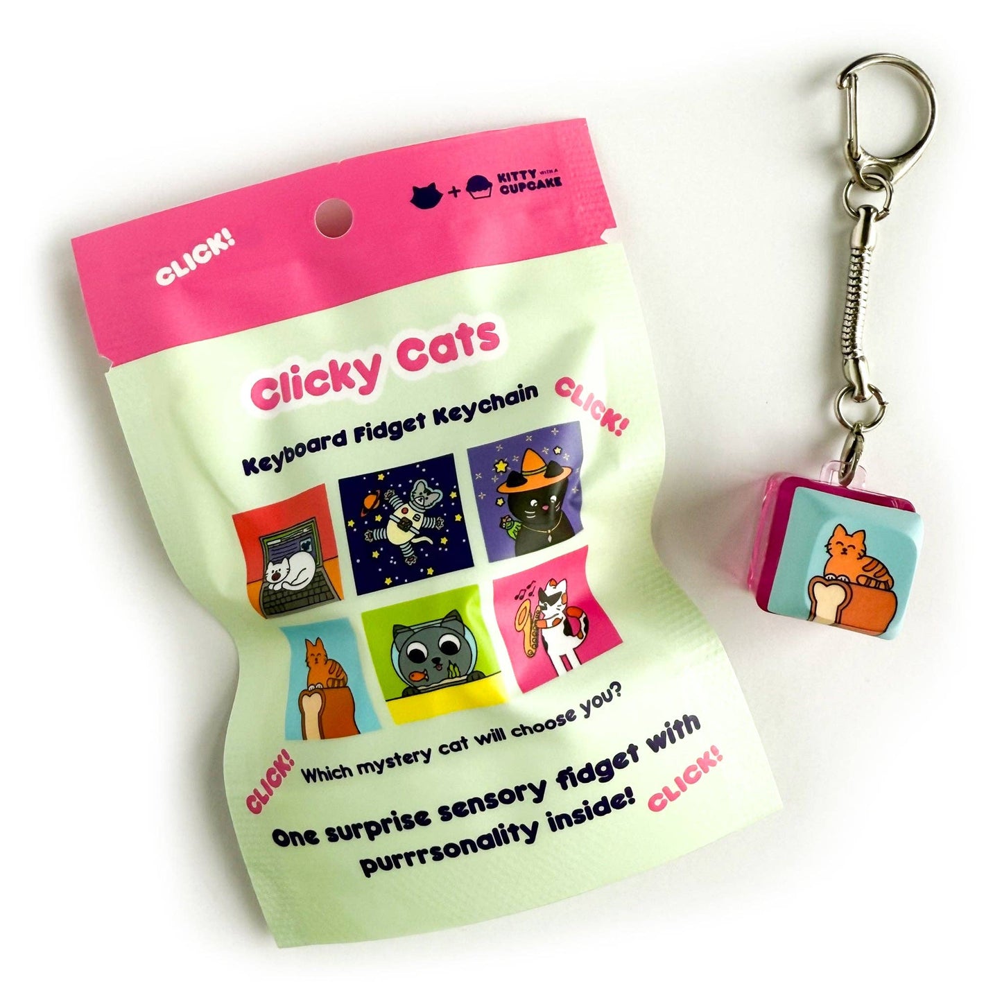 Clicky Cats Fidget Keychain - Blind Bag