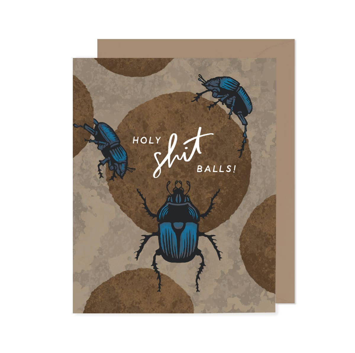 Holy Shit Balls Dung Beetle Card