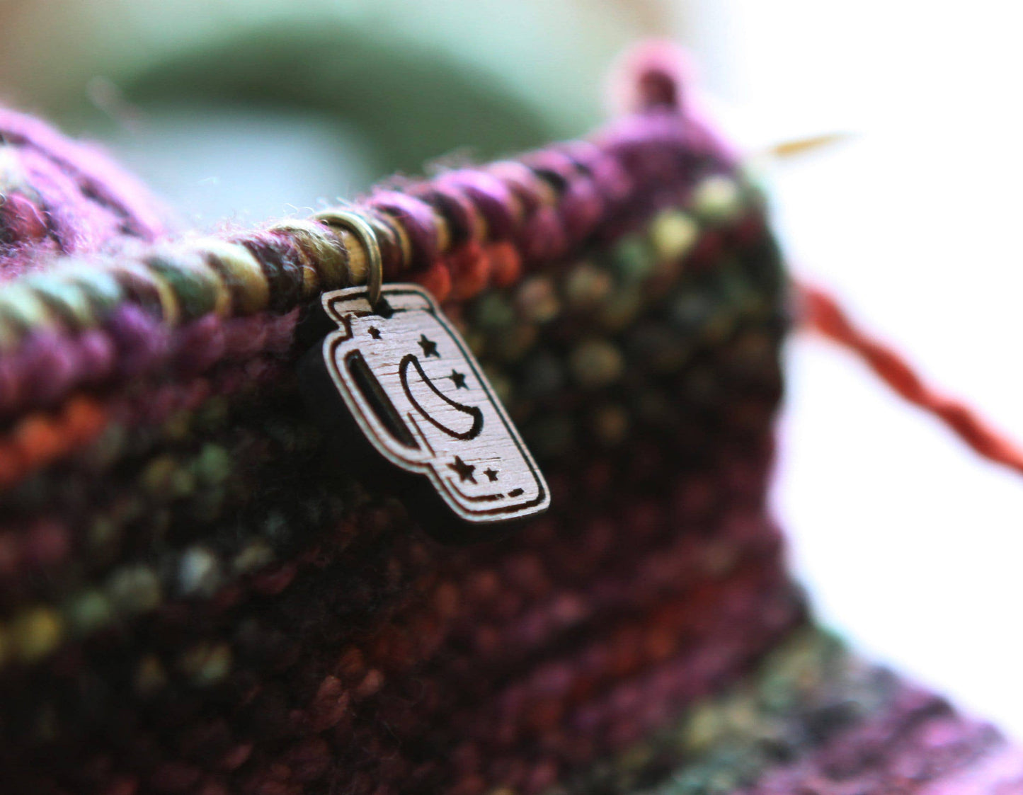 Apothecary Knitting Stitch Markers Walnut Set of 6