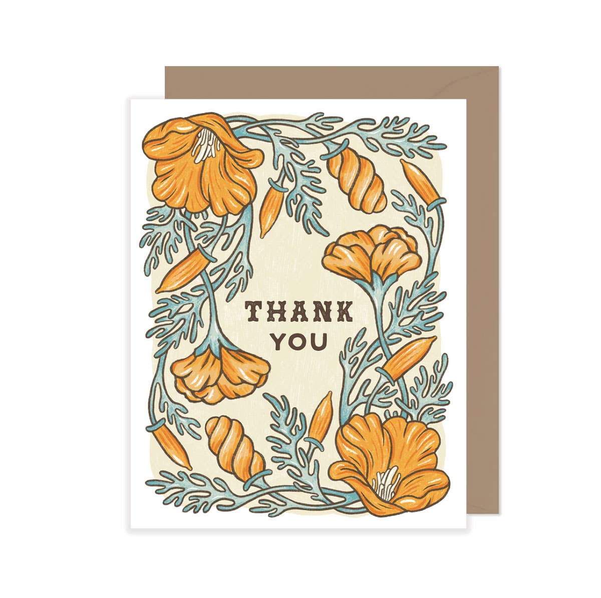 Thank You California Poppy Card
