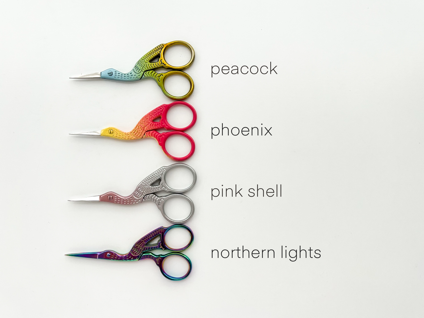 Stork Embroidery Scissors - Assorted Colors