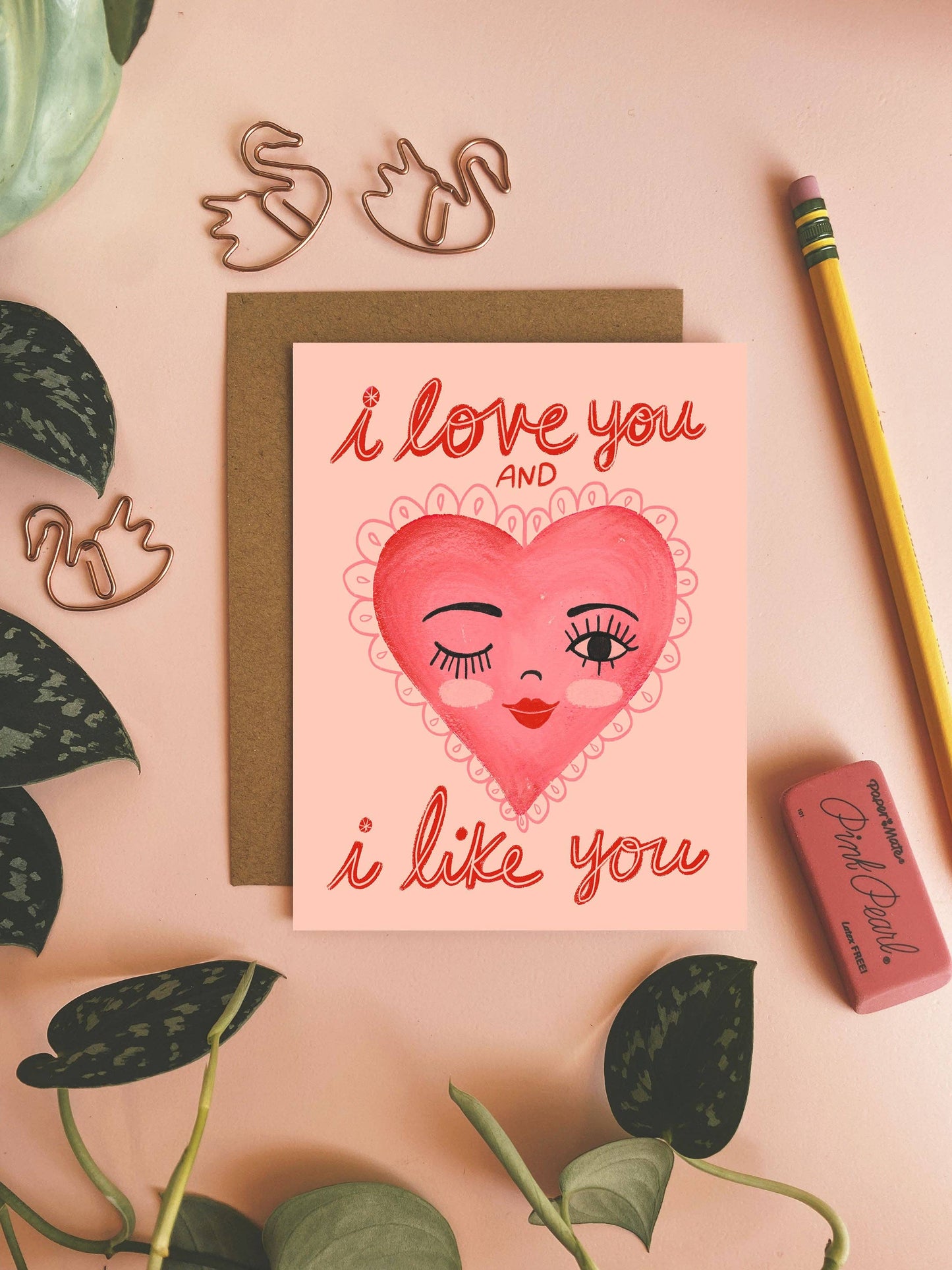 I Love You & I Like You - Greeting Card: 4.25 x 5.5 inches
