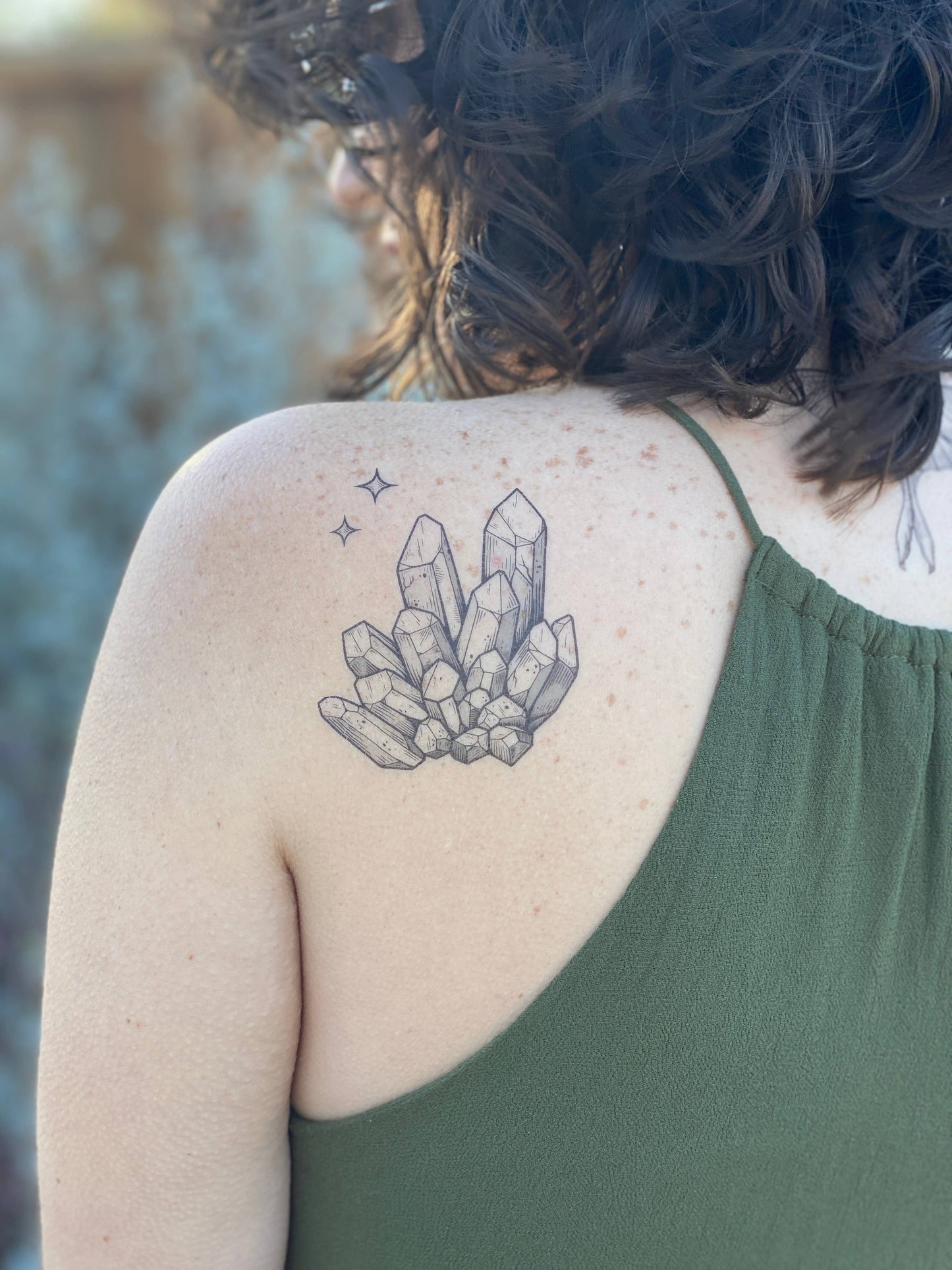 Crystal Quartz Temporary Tattoo: 1-Pack