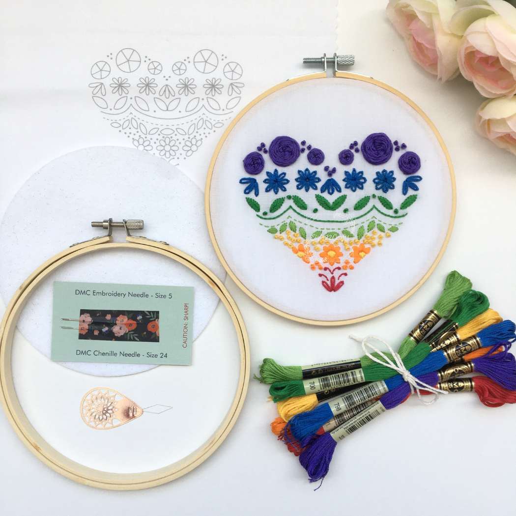 Heart Sampler Embroidery Kit