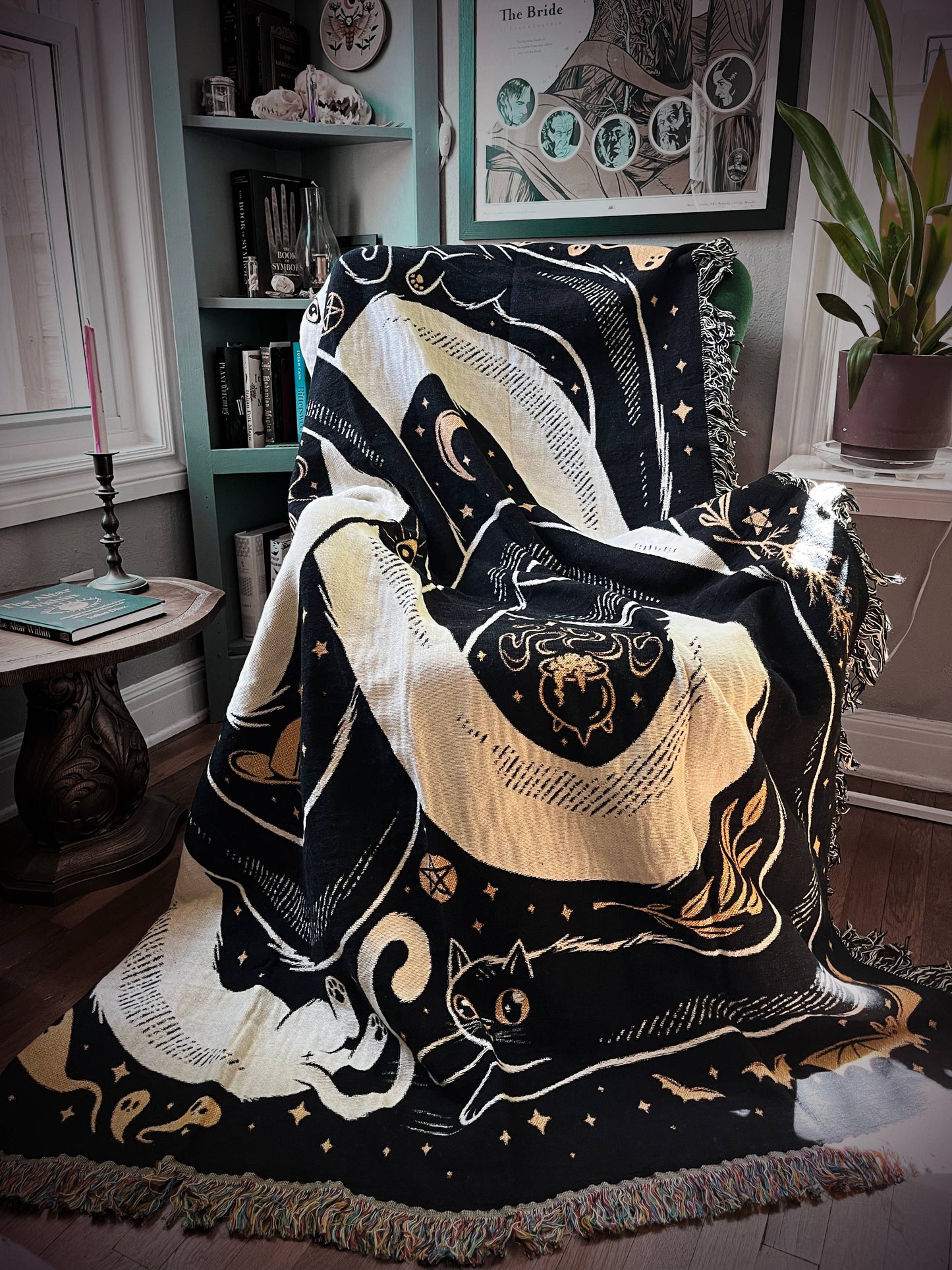 OuroPURRos Woven Throw Blanket | witchy | cats | occult: 60"x80"