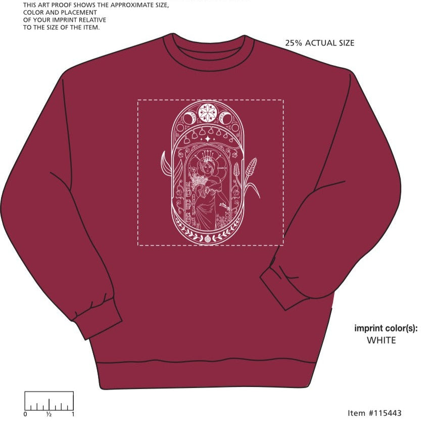 Exclusive 2025 Fiber Witch Festival Sweatshirt S-3XL (Maroon) - The Coronation of Persephone