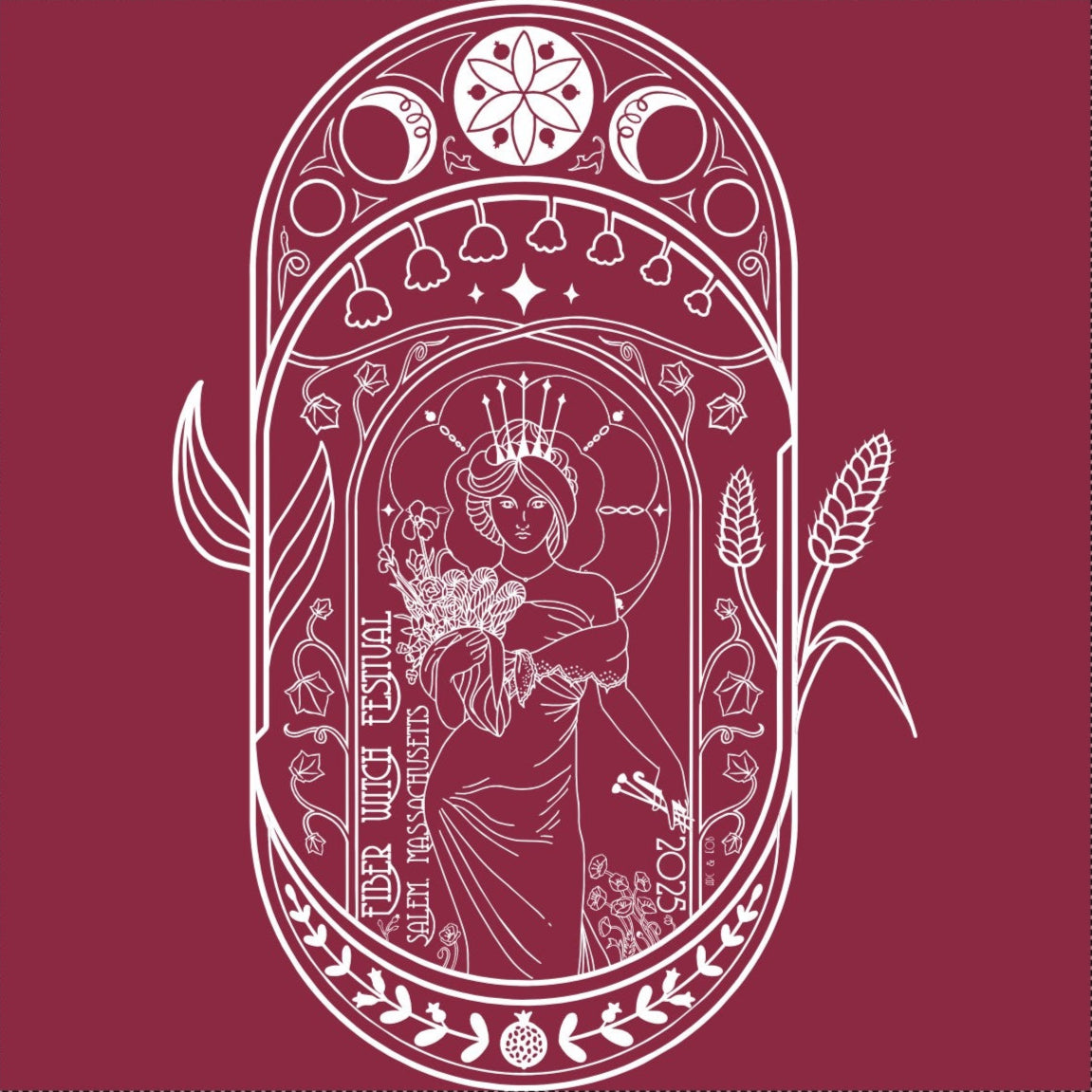 Exclusive 2025 Fiber Witch Festival Sweatshirt S-3XL (Maroon) - The Coronation of Persephone