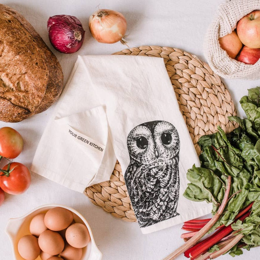 Owl Tea Towel / Kitchen Towel