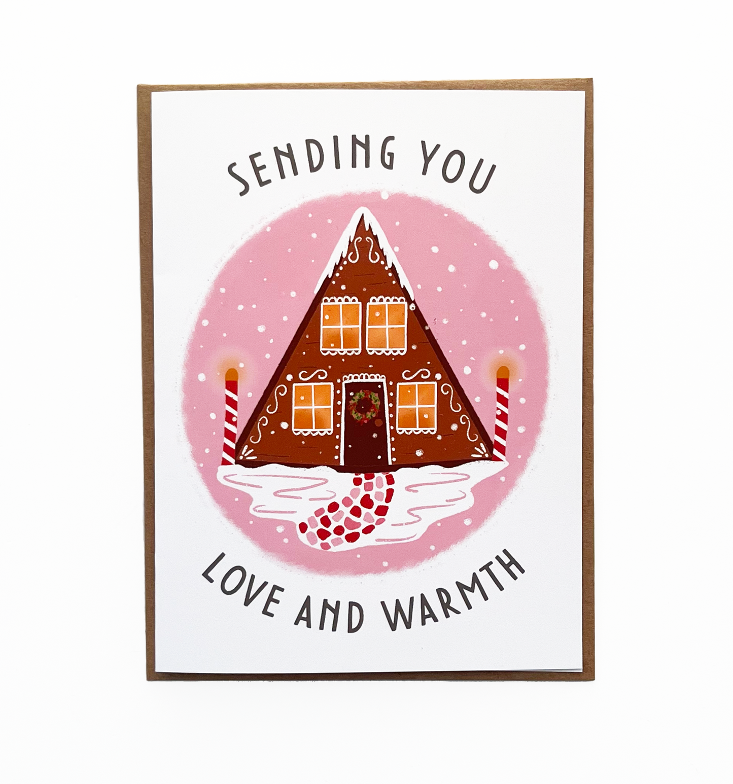 Sending Love & Warmth Holiday Cabin Card